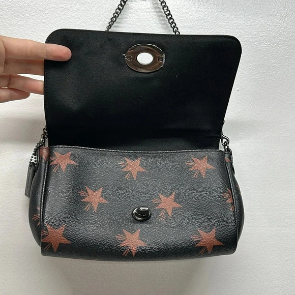 Coach Star C Mini Ruby Crossbody Purse Bag Leather Brown Black Silver F35889 - Picture 5 of 12